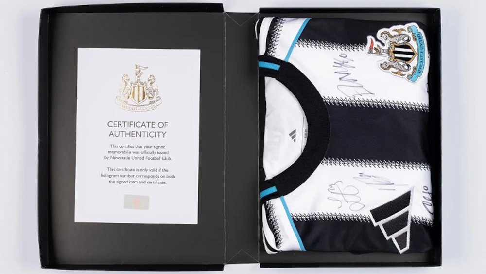 Newcastle United's signed shirt